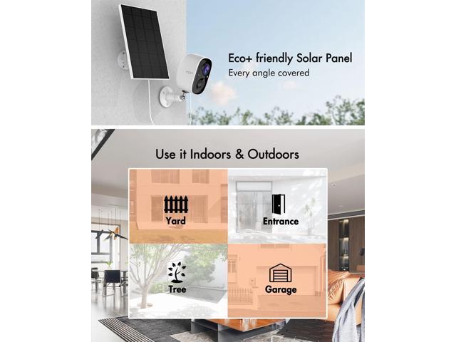 Dzees Solar Powered Security Cameras Wireless Outdoor WiFi, 2K Color Night Vision Outdoor Camera, Wireless Home Security Cameras System with Solar...