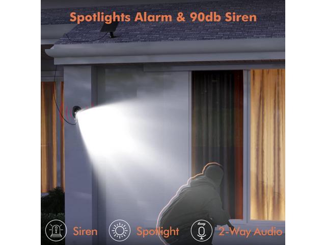 Dzees Upgrade Solar Camera Security Outdoor Wireless, Wireless Outdoor Security Cameras with Solar Panel, 2K Color Night Vision, Spotlight/Alarm,...