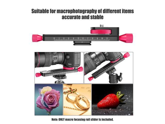 koolehaoda Metal Wormdrive Macro Focusing Focus Rail Slider/Close-up Shooting Clamp Plate: 115mm Adjustment with 1/4'Screw Head for DSLR...