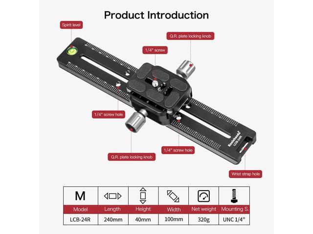 koolehaoda 240mm Professional Rail Nodal Slide Metal Quick Release Clamp,Dual Dovetail Camera Bracket Mount with Double-Sided Clamp can be Rotated...