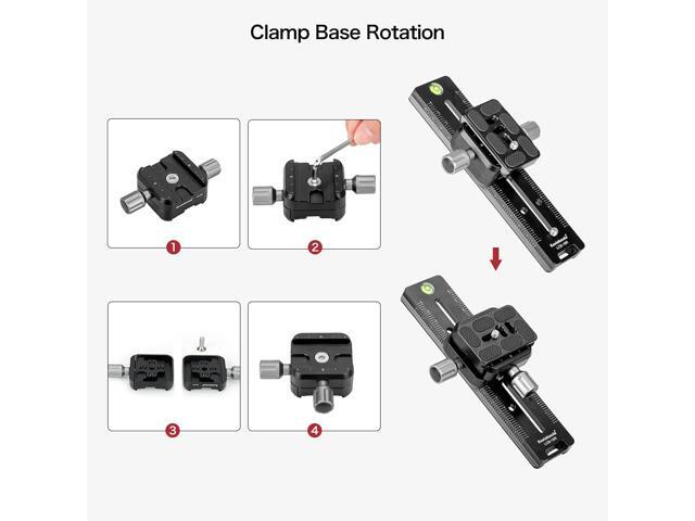 koolehaoda 240mm Professional Rail Nodal Slide Metal Quick Release Clamp,Dual Dovetail Camera Bracket Mount with Double-Sided Clamp can be Rotated...