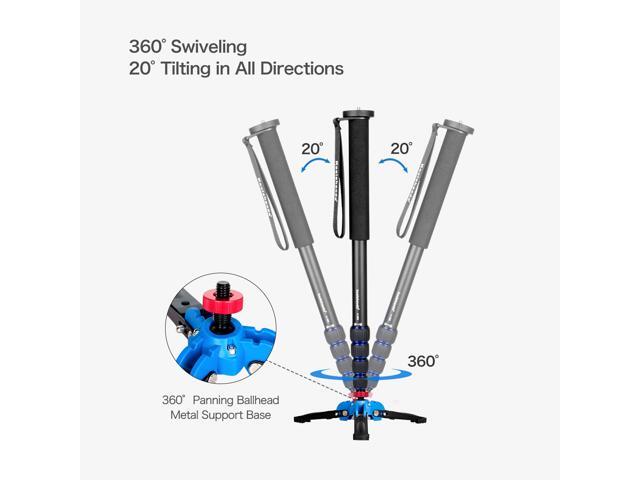 Koolehaoda Professional 65-inch Camera Aluminium Monopod with Folding Three Feet Support Stand