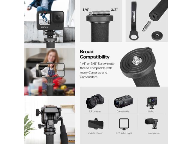 Koolehaoda Professional 65-inch Camera Aluminium Monopod with Folding Three Feet Support Stand