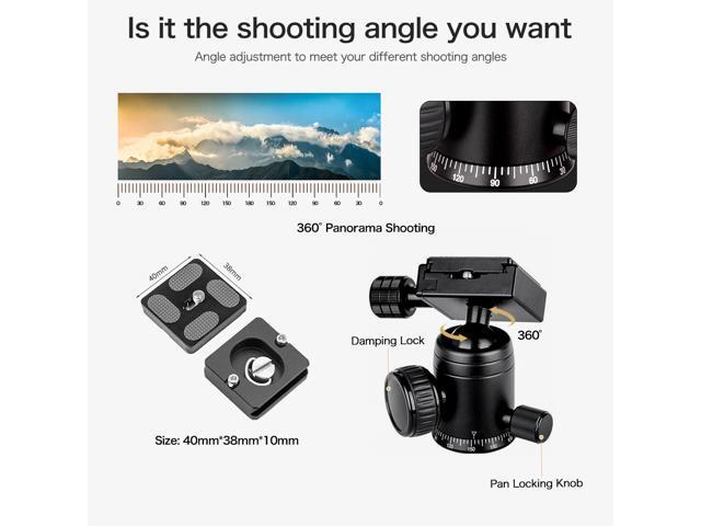 Koolehaoda Portable Mini Tripod Aluminum Alloy Tabletop Tripod Height 20 inch / 51cm with 360 Degree Ball Head and Bag for DSLR Camera, Video...