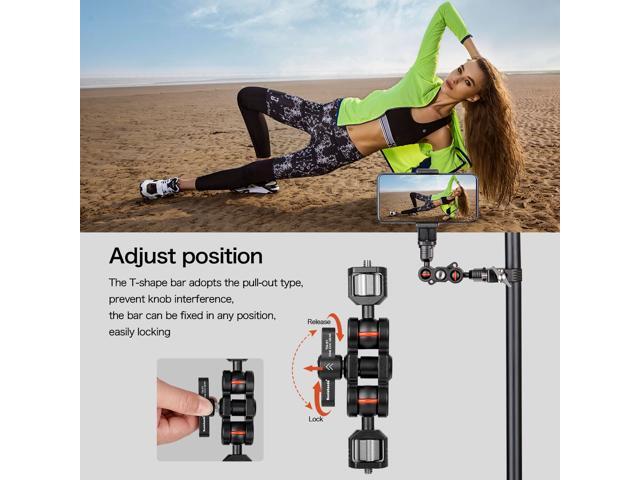 Koolehaoda Large magic arm,load 5KG,Articulating Magic Arm with Double Ballheads for Camera Cage Rig Kit Handle Plate, Field Monitor,...