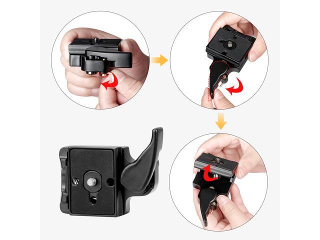koolehaoda RC2-System Quick Release Adapter for Manfrotto Tripod 200PL-14 Compat Quick Release Plate (RC2-Black)