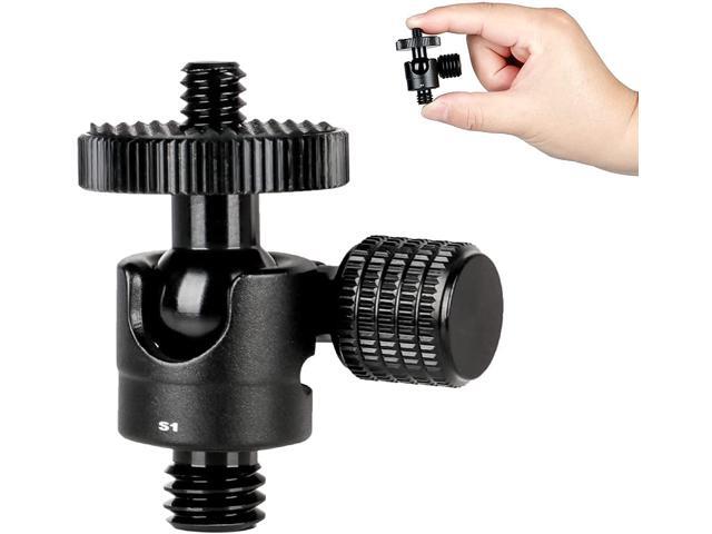 koolehaoda small Ballhead Camera Ball Head Tripod Mount and 1/4 to 3/8 Connector 1/4 to 3/8 Connector)