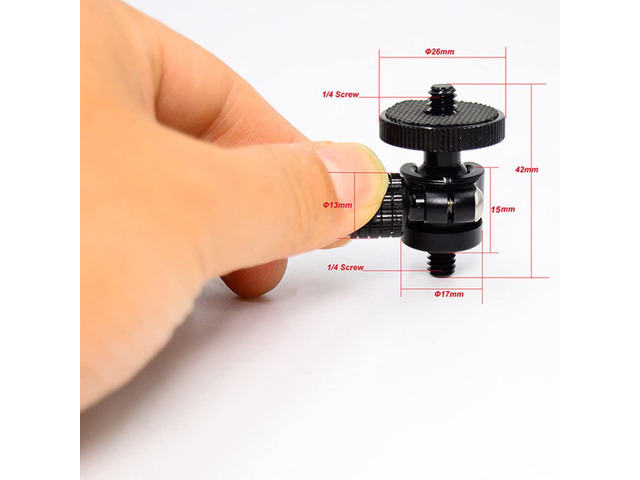 koolehaoda small Ballhead Camera Ball Head Tripod Mount and 1/4 to 1/4 Connector (1/4 to 1/4 Connector)