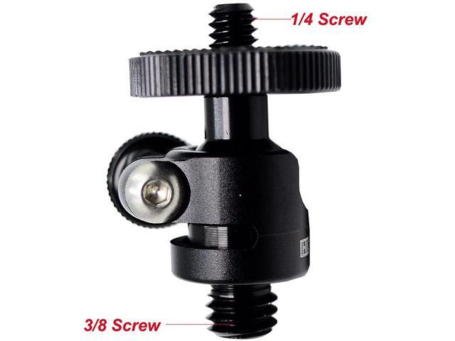 koolehaoda small Ballhead Camera Ball Head Tripod Mount and 1/4 to 3/8 Connector 1/4 to 3/8 Connector)