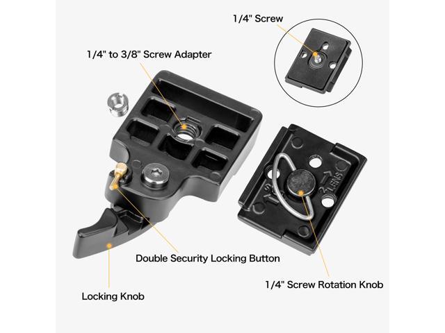 koolehaoda RC2-System Quick Release Adapter for Manfrotto Tripod 200PL-14 Compat Quick Release Plate (RC2-Black)