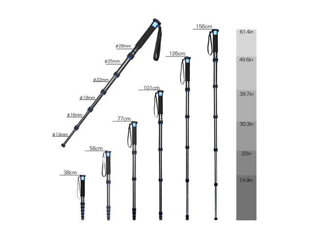 koolehaoda 6-Section Monopod Compact Portable Photography Aluminum Alloy Unipod Stick, Max. Load 10kg / 22lbs, Folding size is only 38CM (Blue)