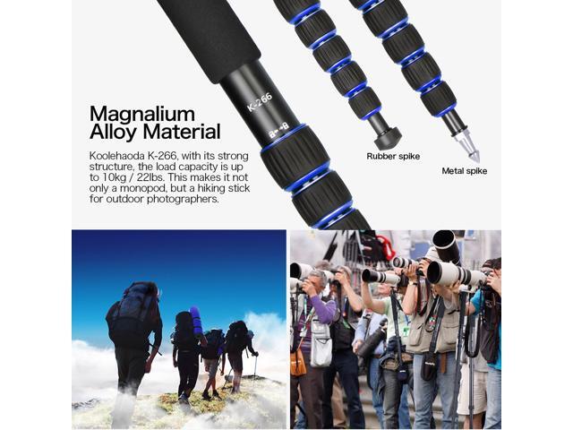 Koolehaoda Extendable Camera Aluminum Monopod with Removable Tripod Support Base. 6 Sections 16.5-63inches Adjustable, Leg max diameter:...