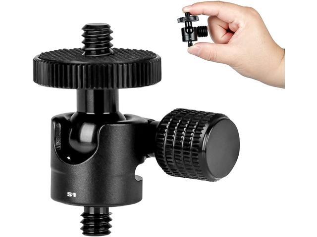 koolehaoda small Ballhead Camera Ball Head Tripod Mount and 1/4 to 1/4 Connector (1/4 to 1/4 Connector)