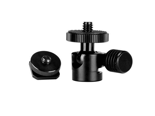 koolehaoda 1/4 Mini BallHead & Hot Shoe Mount Adapter For Camera Video Light Tripod Monopod (1/4 Ball head)