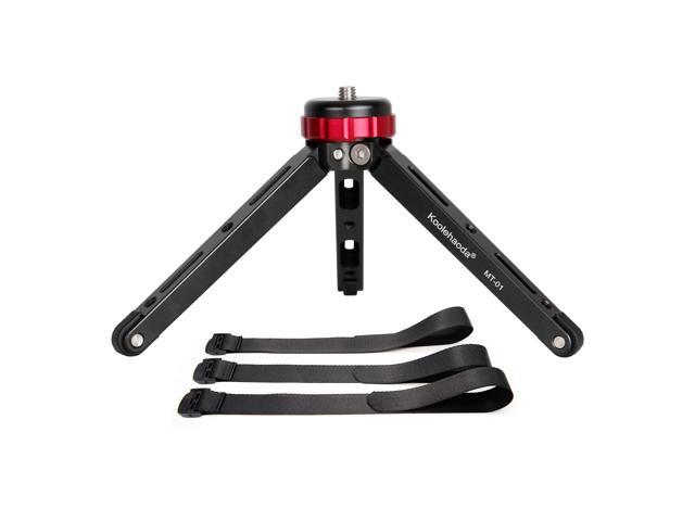 Koolehaoda Mini Tripod Tabletop Metal Tripod with 1/4 and 3/8 Screw Mount and Function Leg Design,Max Load 66lbs,for DSLR Camera,Monopods (MT-01)