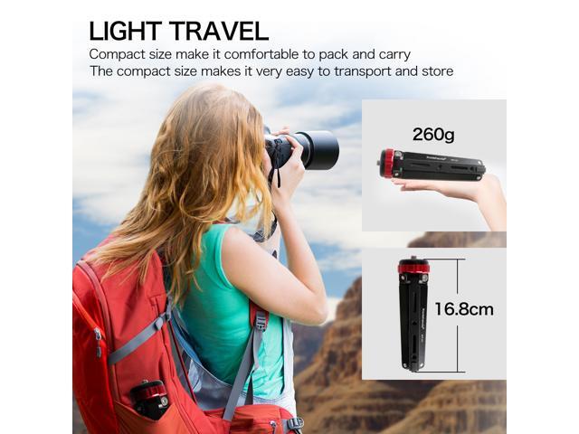Koolehaoda Mini Tripod Tabletop Metal Tripod with 1/4 and 3/8 Screw Mount and Function Leg Design,Max Load 66lbs,for DSLR Camera,Monopods (MT-01)