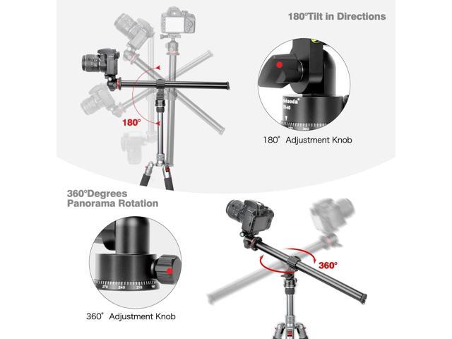 Koolehaoda Tripod Extension Arm,16.5' Horizontal Center Column Tripod Extension Arm 360° Rotatable Rotating Base for Overhead Photography, Macro...