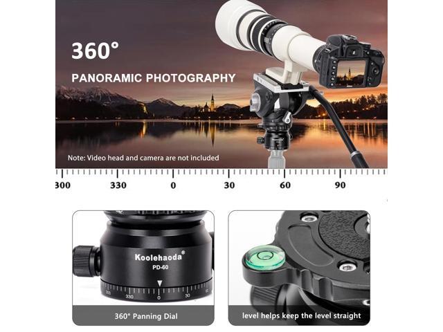 Koolehaoda PD-60 Tripod Leveling Base Camera Leveller,Inclination 15 °, with 3/8' Thread, Offset Bubble Level and 360° Panoramic Base for Video...