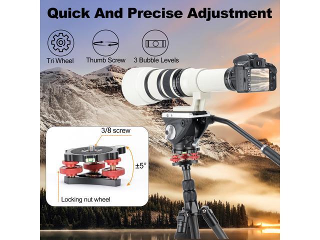 koolehaoda Leveler with Bubble Level LP-64 for Tripod 3/8 Mounting Screw 3 Adjustment Dials for Camera Tripod