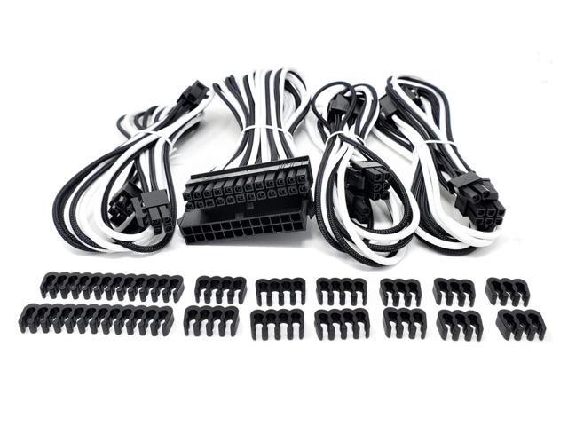 Micro Connectors Premium Sleeved PSU Cable Extension Kit (White/Black)