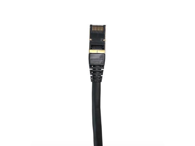 Micro Connectors 50 Feet CAT8 SFTP RJ45 Patch 26AWG Cable -Black (E12-050B)