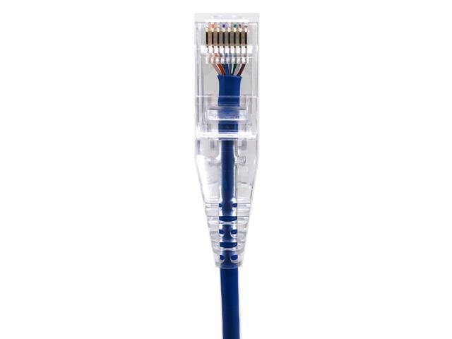 Micro Connectors 7 Feet CAT6A Ultra Slim Patch (28AWG) Cable -Blue 5-Pack (E09-007BL-SL5)