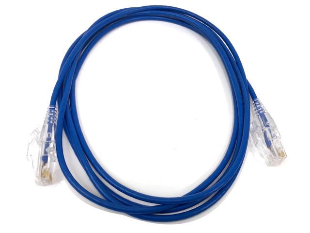 Micro Connectors 3 Feet CAT 6A Ultra Slim Patch 28AWG Cable -Blue 5-Pack (E09-003BL-SL5)