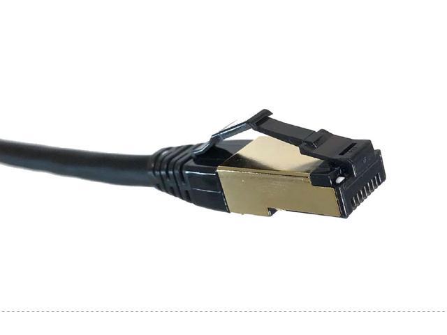 Micro Connectors 50 Feet CAT8 SFTP RJ45 Patch 26AWG Cable -Black (E12-050B)
