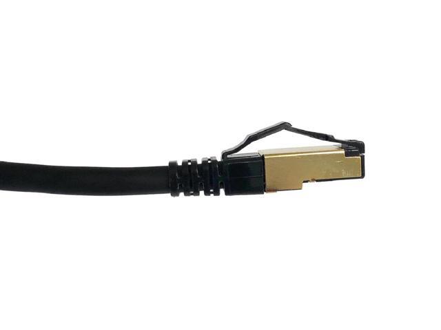 Micro Connectors 50 Feet CAT8 SFTP RJ45 Patch 26AWG Cable -Black (E12-050B)