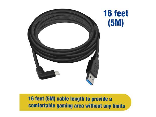 Micro Connectors 16 Feet USB 3.2 Gen 1 Right Angle C to A Cable for Quest Link