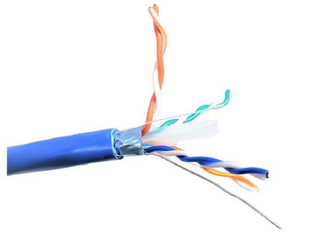 Micro Connectors 500 Feet Cat6 Solid STP Outdoor Bulk Ethernet 23AWG Cable (Blue) with 20 pcs of Shielded Modular Connectors (TR4-560BLOU-KIT)