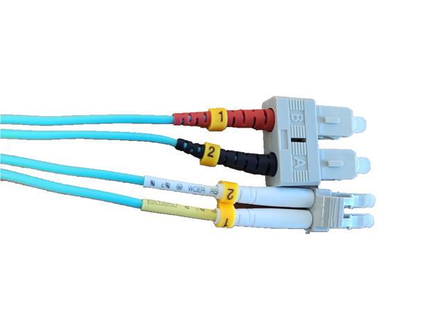 Micro Connectors 10 meter LC/SC 10Gb Multi-Mode Duplex 50/125 OM3 Fiber Optic Cable (FBR-1012-10M)