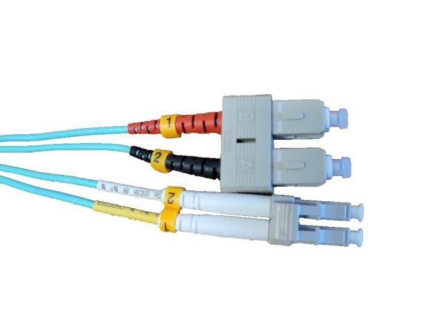Micro Connectors 5 meter LC/SC 10Gb Multi-Mode Duplex 50/125 OM3 Fiber Optic Cable (FBR-1012-5M)