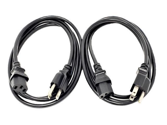 Micro Connectors 3 Feet Universal AC Power Cord 2-Pack (NEMA 5-15P to C13) (Black) (M05-123UL-2P)