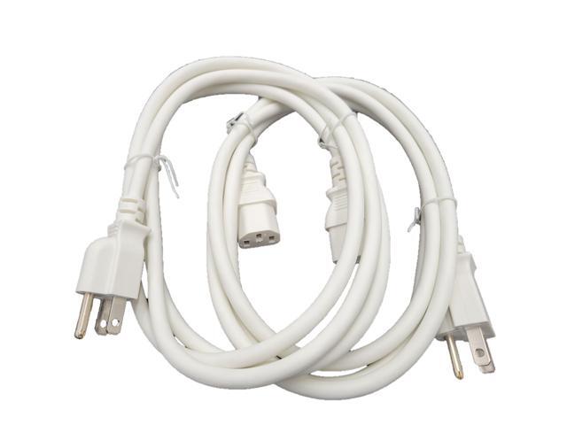 Micro Connectors 6 feet Universal AC Power Cord (18 AWG) White 2-Pack (M05-113ULWH-2P)
