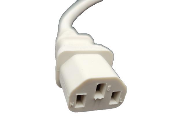 Micro Connectors 6 feet Universal AC Power Cord (18 AWG) White 2-Pack (M05-113ULWH-2P)