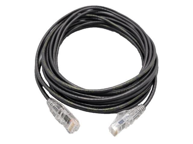 Micro Connectors 25 Feet CAT6A 10Gbps UTP 28 AWG Ultra Slim Ethernet Cable / Black (E09-025B-SLIM)