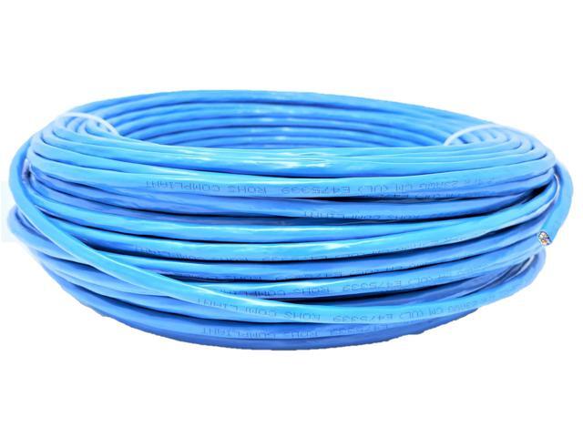 Micro Connectors 250 FT CAT6 Shielded (F/UTP) 23 AWG Solid Copper Bulk Ethernet Cable with 10-Pack Universal Shielded RJ45 Connectors - Blue...