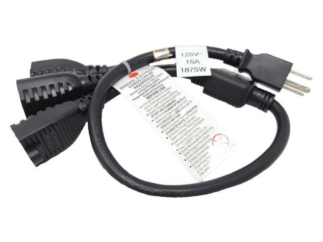 Micro Connectors 30 Inches 1-To-3 Heavy Duty 14 AWG Power Cord Splitter (NEMA 5-15P to NEMA 5-15R x 3) (M05-113YUL-30)