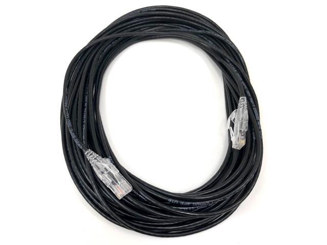 Micro Connectors 50 Feet Ultra Slim CAT 6 Patch Cables (28AWG) Black (E08-050B-SLIM)