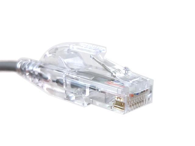 Micro Connectors 50 Feet Ultra Slim CAT 6 Patch Cables (28AWG) Gray (E08-050-SLIM)