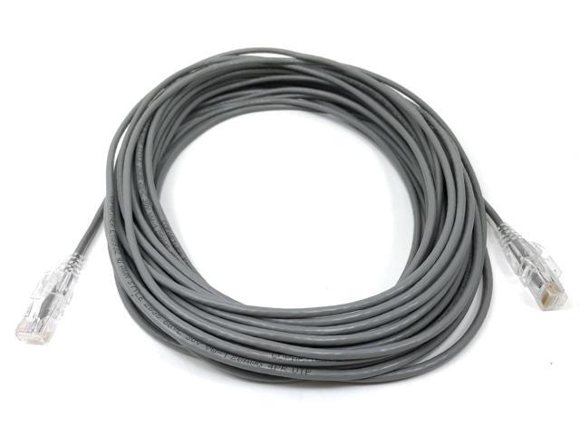 Micro Connectors 50 Feet Ultra Slim CAT 6 Patch Cables (28AWG) Gray (E08-050-SLIM)