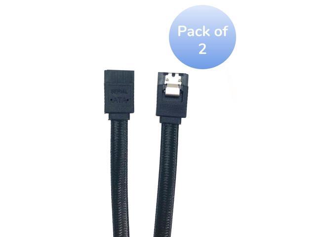 Micro Connectors 40 Inches SATA III Straight Sleeve Cable with Locking Latch (Black, 2 pack) (F03-40SLBK-2)