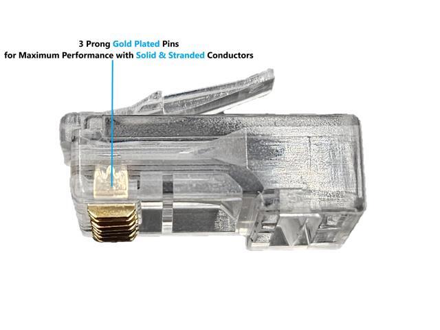 Micro Connectors CAT6A Pass Through RJ45 Modular Connectors (50-Pack) (C20-088L6AP-50)