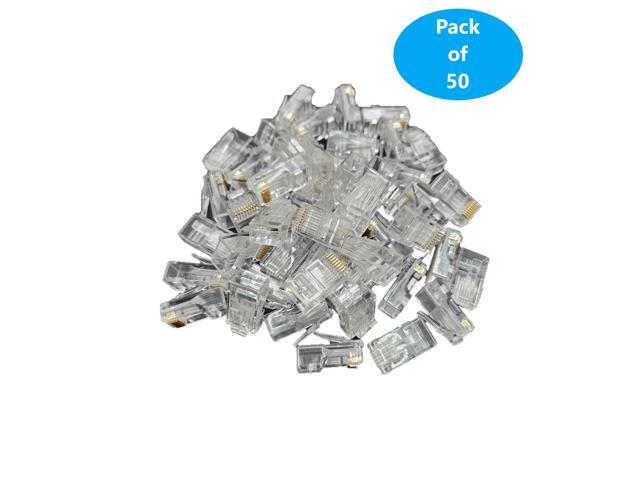 Micro Connectors CAT6A Pass Through RJ45 Modular Connectors (50-Pack) (C20-088L6AP-50)