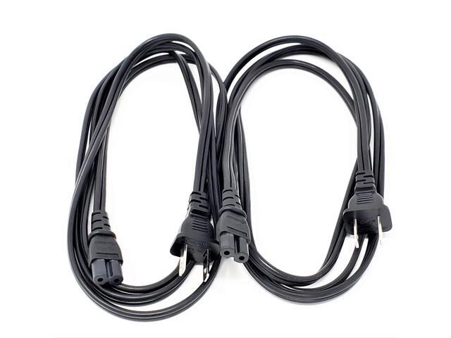 Micro Connectors 1.5 Meter Notebook AC Power Cord 2-Prong (18 AWG) Black 2-Pack (M05-1251.5M-2P)