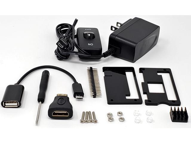 Micro Connectors Raspberry Pi Zero Starter Case Kit with Power Adapter and Cables (RAS-PCS01PWR-BK)