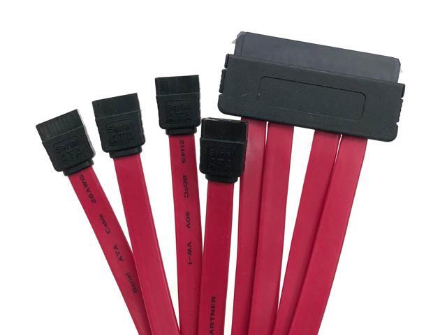 Micro Connectors SAS Controllers/Backplane (SFF-8484) to (4) SATA Hard Drives Cable (F03-1615)