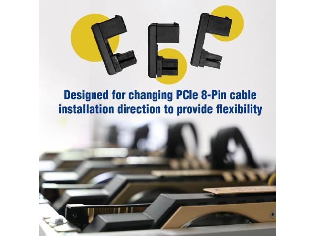 Micro Connectors PCIe 8-Pin 180 Degree Angled GPU Power Adapter, Reverse Version (3-Pack) (G08-PCIERVS-3)