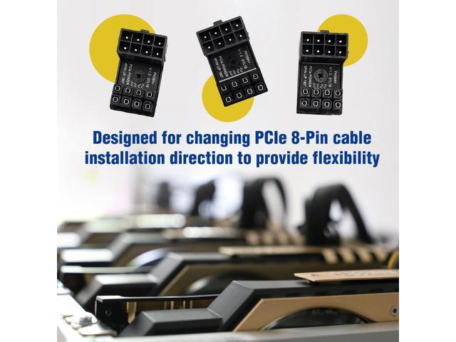 Micro Connectors PCIe 8-Pin 180 Degree Angled GPU Power Adapter, Standard Version (3-Pack) (G08-PCIESTD-3)